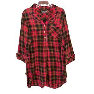 Rocky Mountain flannel Medium Co. KNEE LENGTH FLANNEL NIGHTSHIRT IN MAPLE LEAF